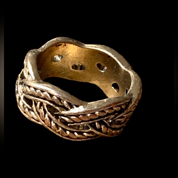 Braided Silver Fashion Ring Band Unisex Women’s Ring or Mens Ring Jewelry - Picture 3 of 7